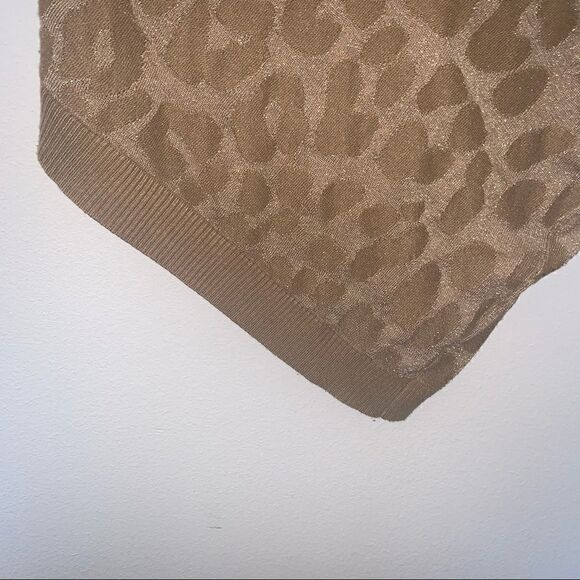 New York & Company Animal Print Asymmetrical Dolman Sleeve Sweater - Picture 7 of 8